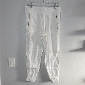 Athleta Women's Cabo White Linen Joggers Size 12